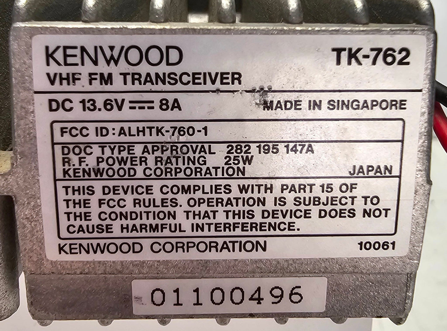 Kenwood TK762 TK-762 VHF 148-174 MHz 2 Channel 25 Watt (Complete Kit)