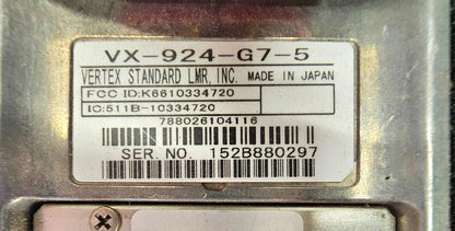 Vertex VX-924 VX924 G7-5 UHF 450-512 MHz 512 Channel 5 Watt (Complete Kit)