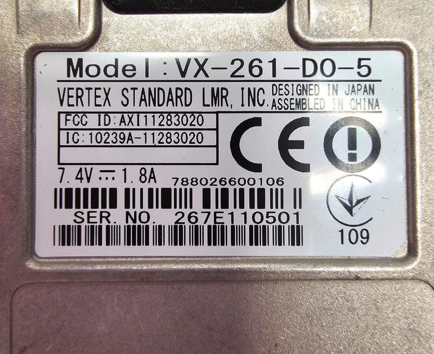 Vertex VX-261-Do-5 VHF 136-174 MHz 16 Channel 5 Watt Analog Radio