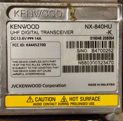 Kenwood NX-840HUK NX-840HU-K UHF 450-520 MHz 45 Watt 32 Channel (Complete Kit)