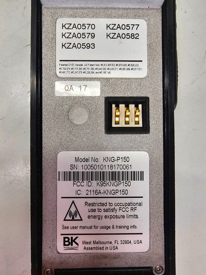 Bendix King BK RADIO KNG-P150 VHF 136-174 MHz 5000 Ch 6W P25 PHASE 2 Encryption