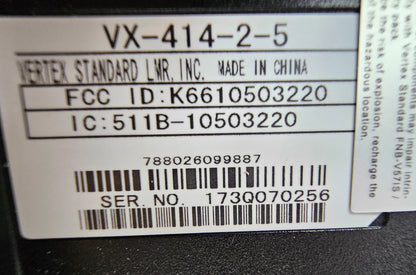 (NEW) Vertex VX-414-2-5 VX414 VHF 146-174 MHz 5W 32 Ch Intrinsically Safe Radio