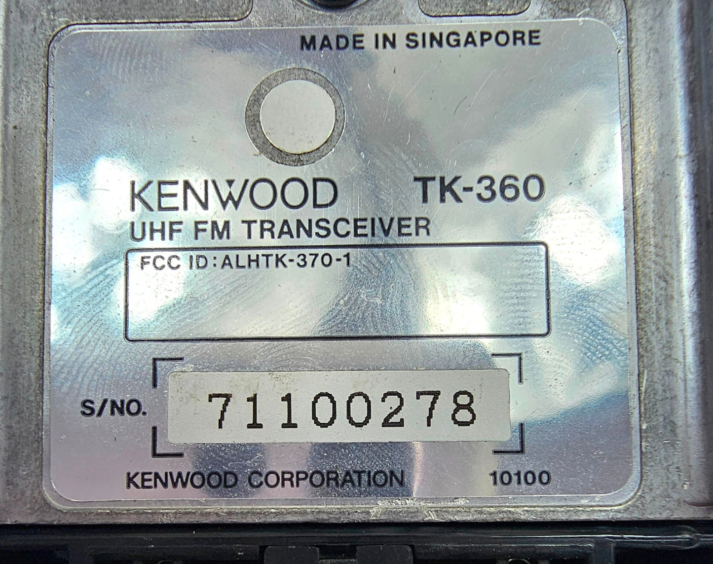 Kenwood TK360 TK-360 UHF 450-470 MHz 4 Channel 4 watt (Complete Kit)