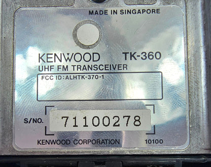 Kenwood TK360 TK-360 UHF 450-470 MHz 4 Channel 4 watt (Complete Kit)