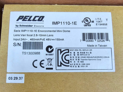 (NEW) PELCO, IMP1110-1EP, Sarix IMP, Dome Indoor Camera in-Ceiling (w/ Mount)