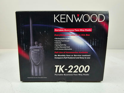 (NEW) Kenwood TK2200 TK-2200 VHF 150-174 MHz 2 Watt 2 Channel Portable Radio