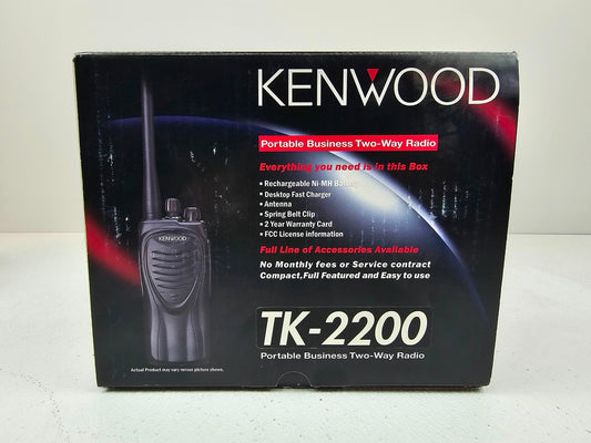 (NEW) Kenwood TK2200 TK-2200 VHF 150-174 MHz 2 Watt 2 Channel Portable Radio
