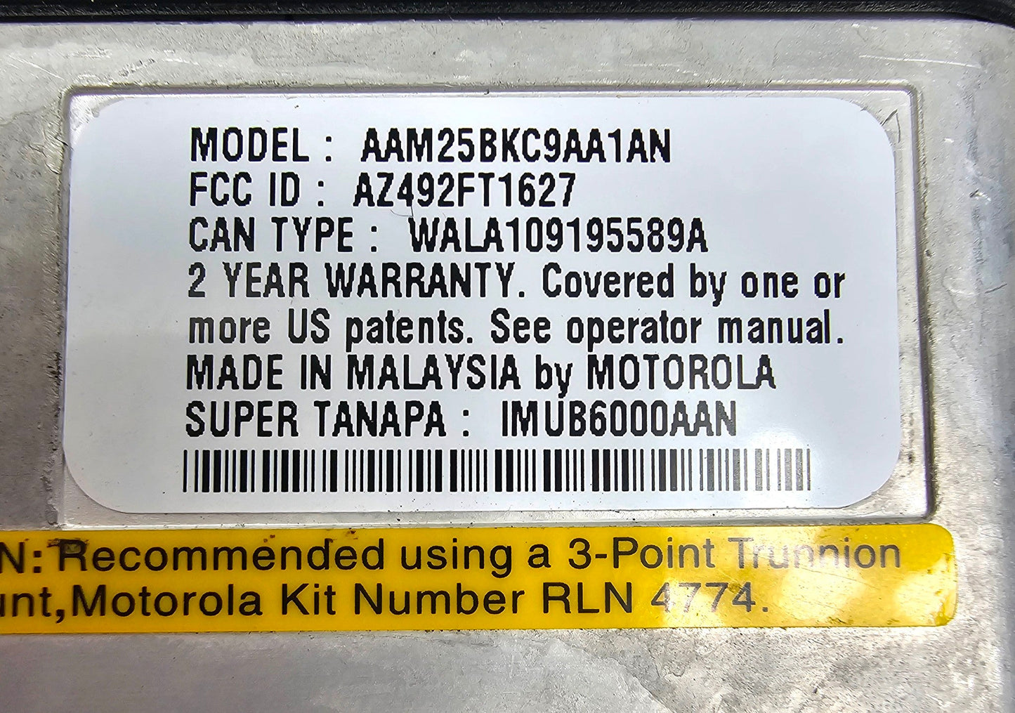 Motorola CDM750 Lowband 29-36 MHz 4 Channel 60 Watt Mobile Radio