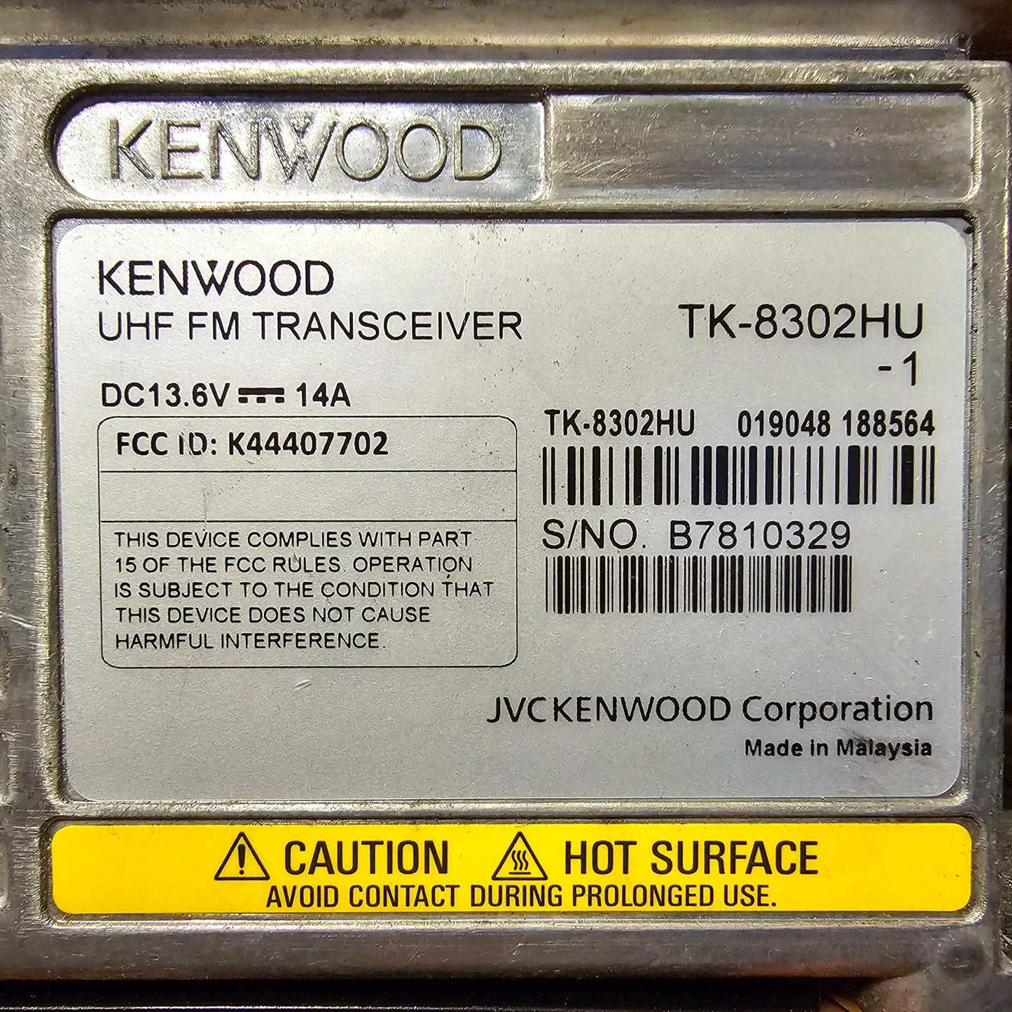 Kenwood TK8302 TK-8302 UHF 450-520 MHz 16 Channel 45 Watt (Complete Kit)