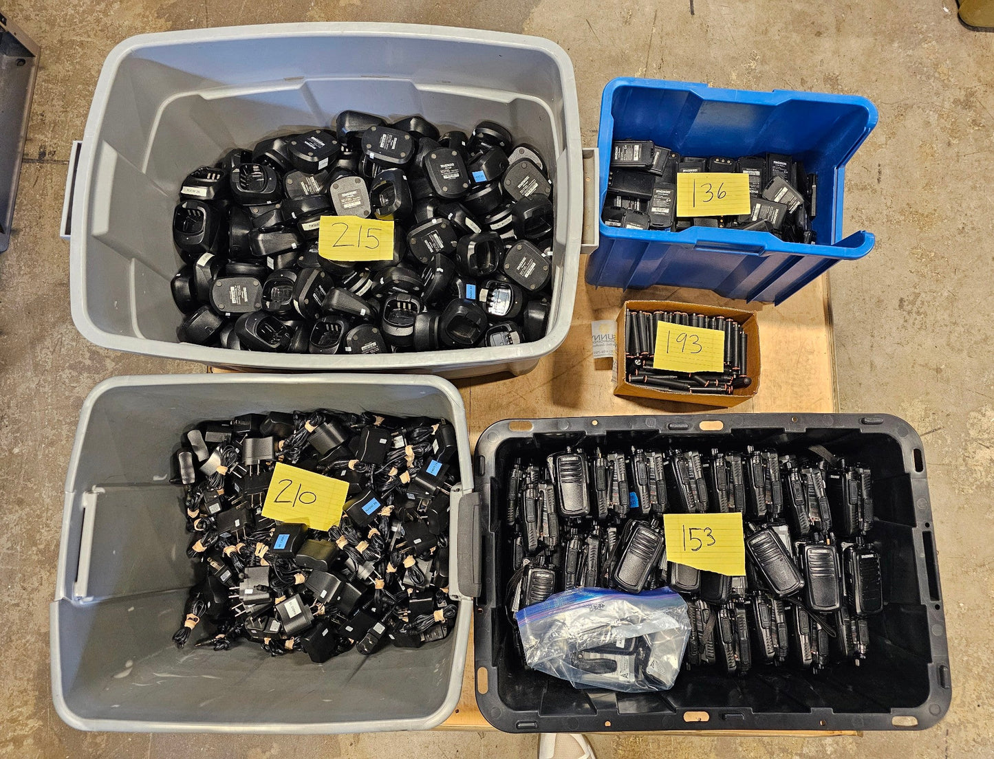 MAXON TS-2416 Radios w/ Accessories, Batteries, Antennas, Chargers (LOT of 153)