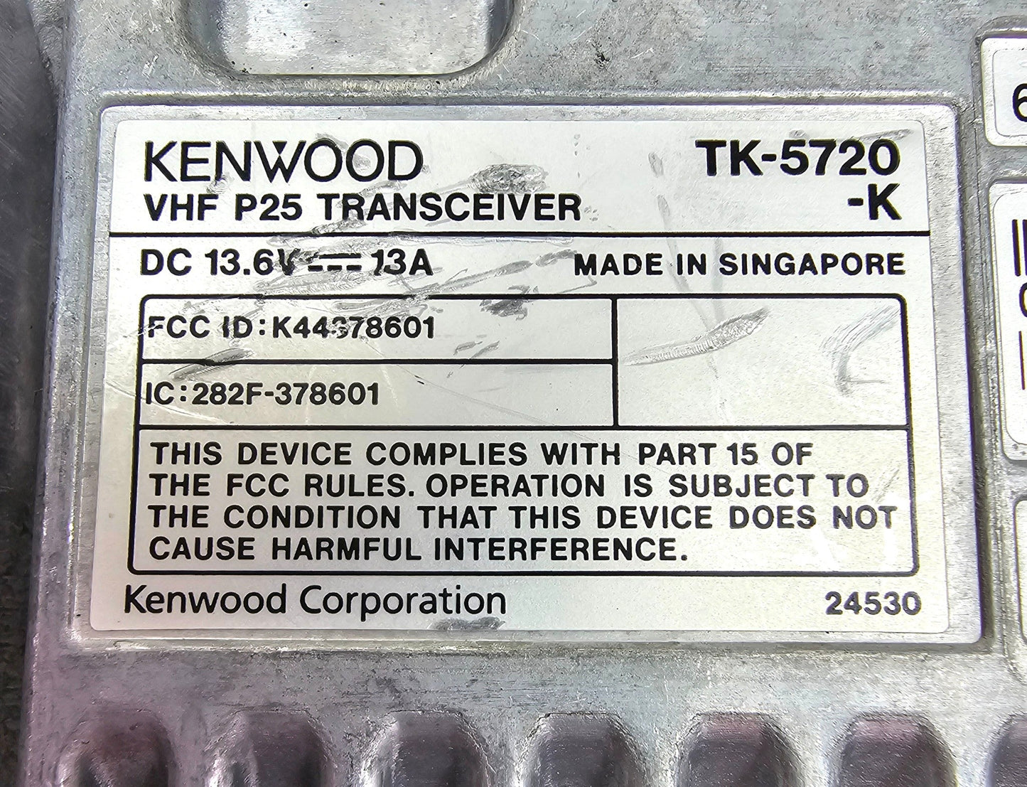 Kenwood TK5720 TK-5720 VHF 136-174 MHz 50 Watts P25 Digital (Complete Kit)