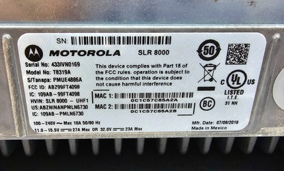 MOTOROLA SLR8000 UHF R1 100 Watt MotoTrbo REPEATER MODEL T8319 w/duplexer