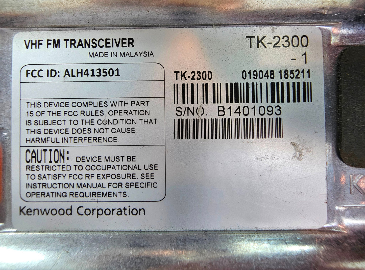 Kenwood TK-2300K TK2300K VHF 150-174 MHz 4 Channel 2 Watt (Complete Kit)