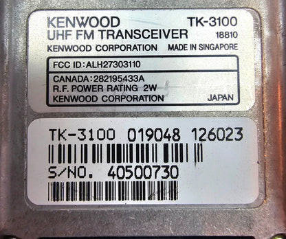 Kenwood TK-3100 TK3100 Radio UHF 460-470 MHz 2 Channel 2 Watt (Complete Kit)