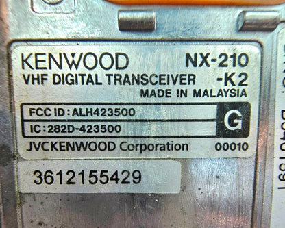 Kenwood NEXEDGE NX210GK2 NX-210GK2 VHF 136-174 MHz 5 Watt 512 Channel FKP Radio