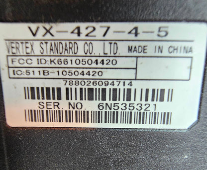 Vertex VX427 VX-427-4-5 UHF 450-490 MHz 32 Channel 5 Watt (Complete Kit)
