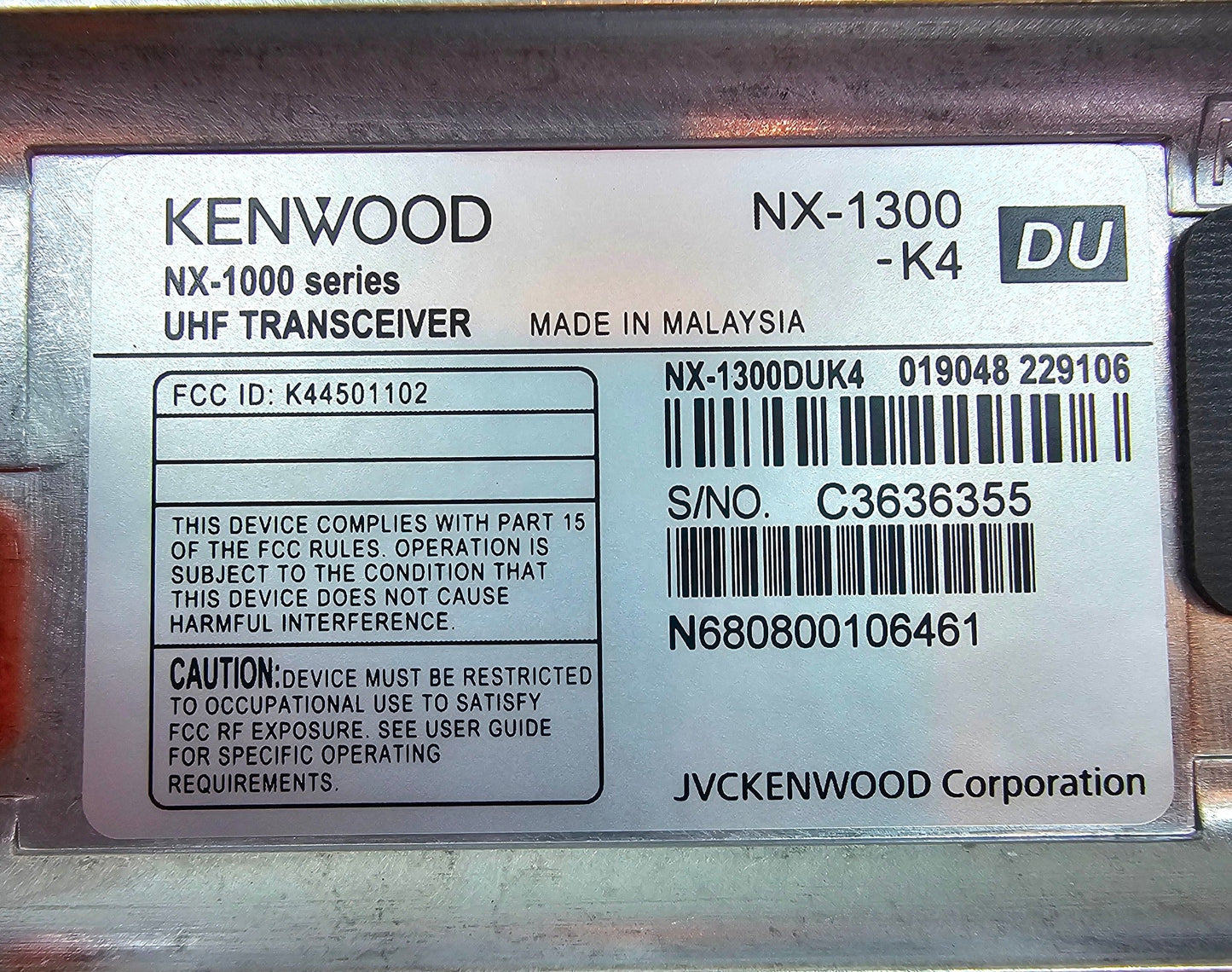 Kenwood NEXEDGE 1300DUK4 UHF 400-470 MHz 5 Watt 64 Channel (DMR/Analog)