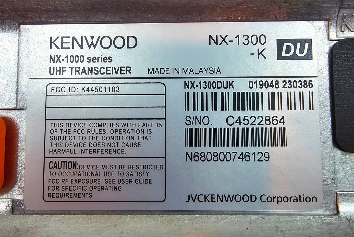 Kenwood NEXEDGE 1300DUK UHF 450-520 MHz 5 Watt 64 Channel (DMR/Analog)