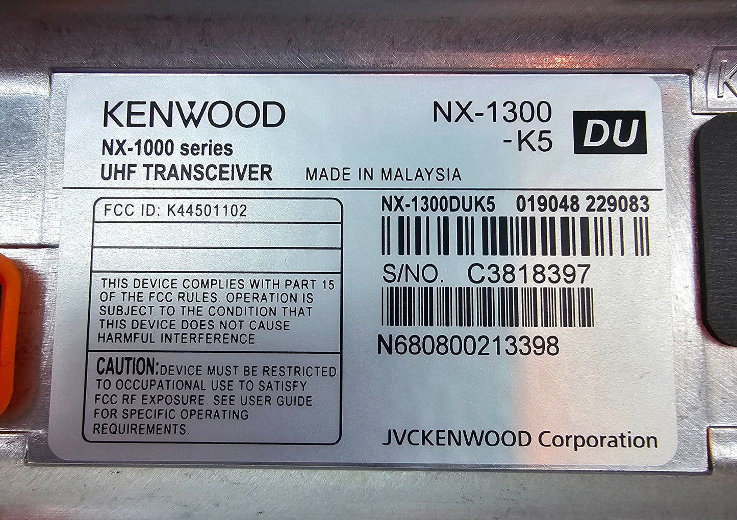 Kenwood NEXEDGE 1300DUK5 UHF 400-470 MHz 5 Watt 256 Channel (DMR/Analog)
