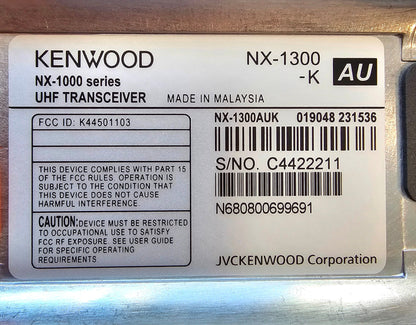 Kenwood NEXEDGE NX1300AUK UHF 450-520 MHz 5 Watt 64 Channel (Analog Only)