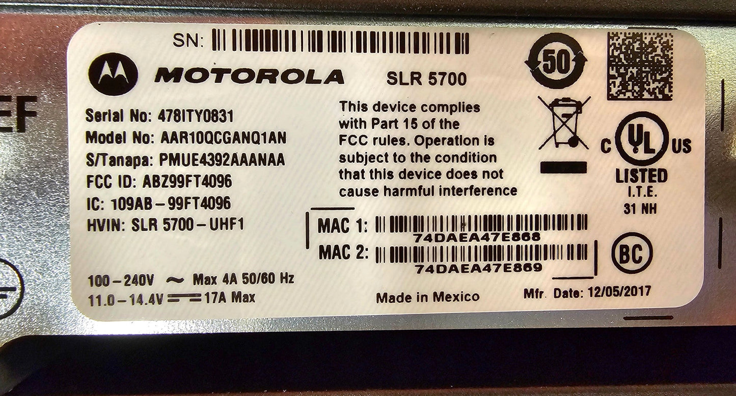 Motorola SLR5700 UHF 403-470 MHz 50 Watt Digital Repeater