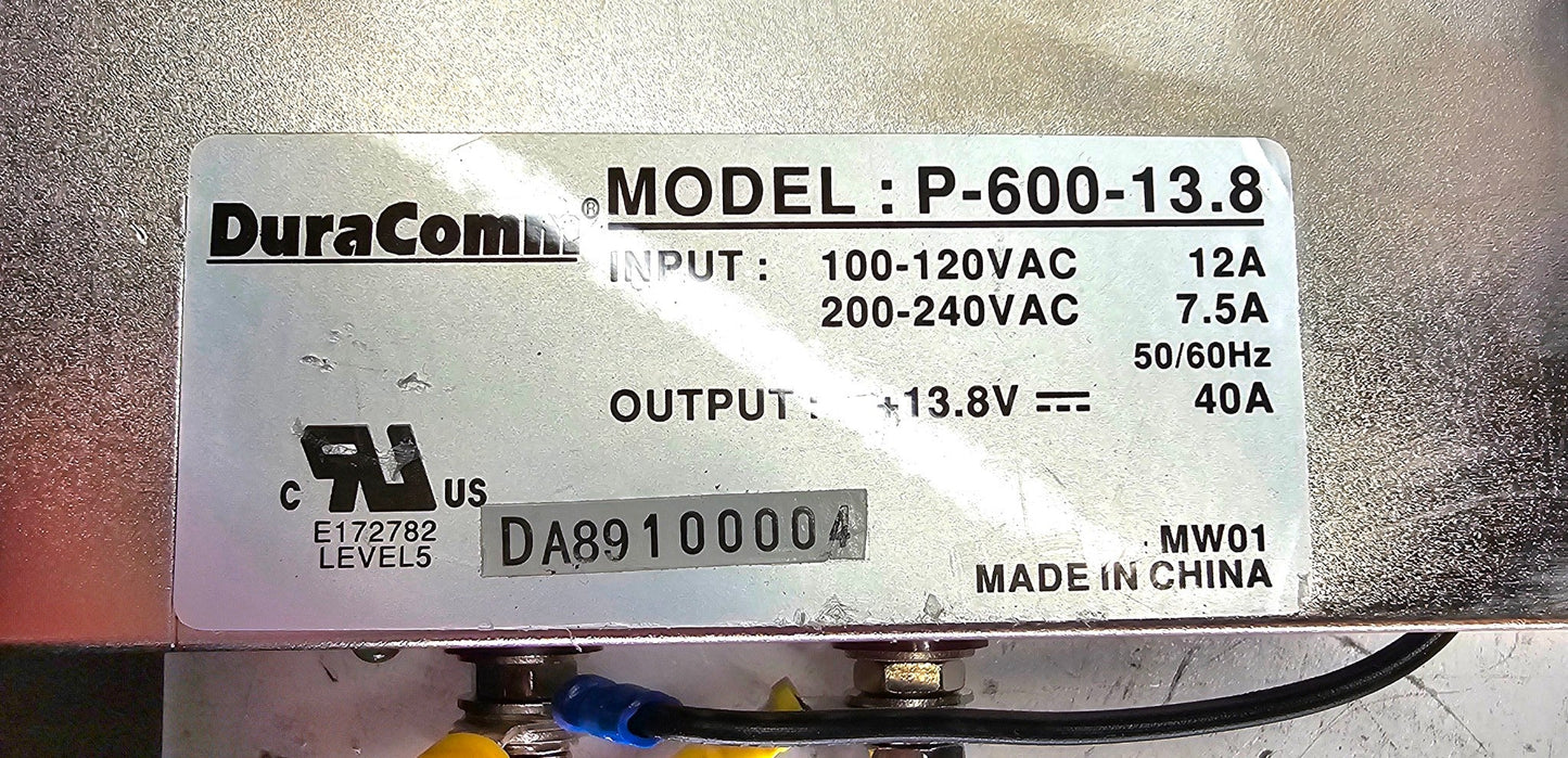 Duracomm RU1 Series Rack Mount Power Supply 13.8 VDC (P-600-13.8)