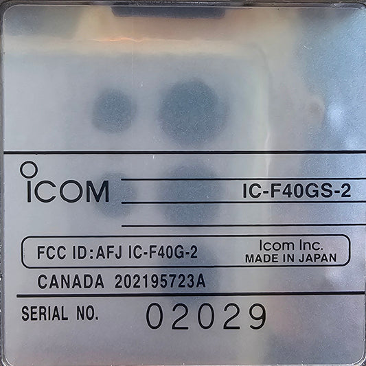 Icom F40GS UHF Two-Way Radio Transceiver – 256 Channels – LCD/Keypad