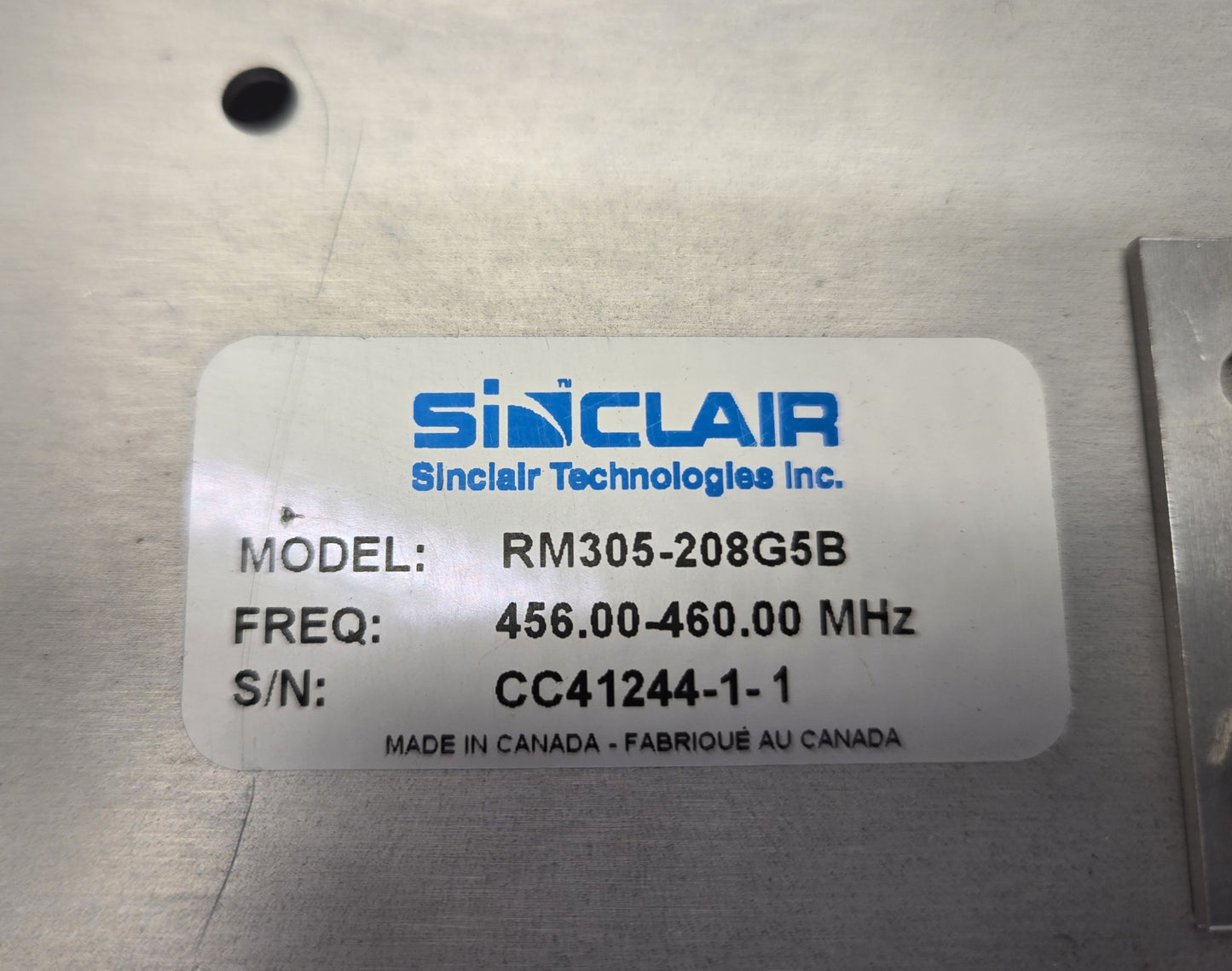 SINCLAIR RECEIVER MULTICOUPLER 450-480 MHz (RM305-208G5B)