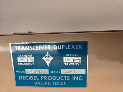 Decibel Products DB-4072 Rack Mounted Notch Duplexer