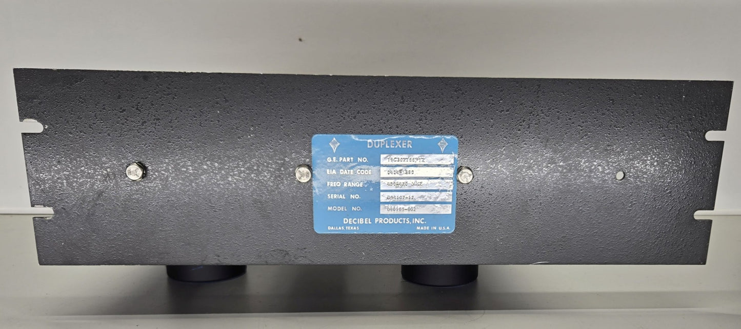 GE/DECIBEL PRODUCTS 3-CAVITY DUPLEXER 450-470Mhz (DB4075W)