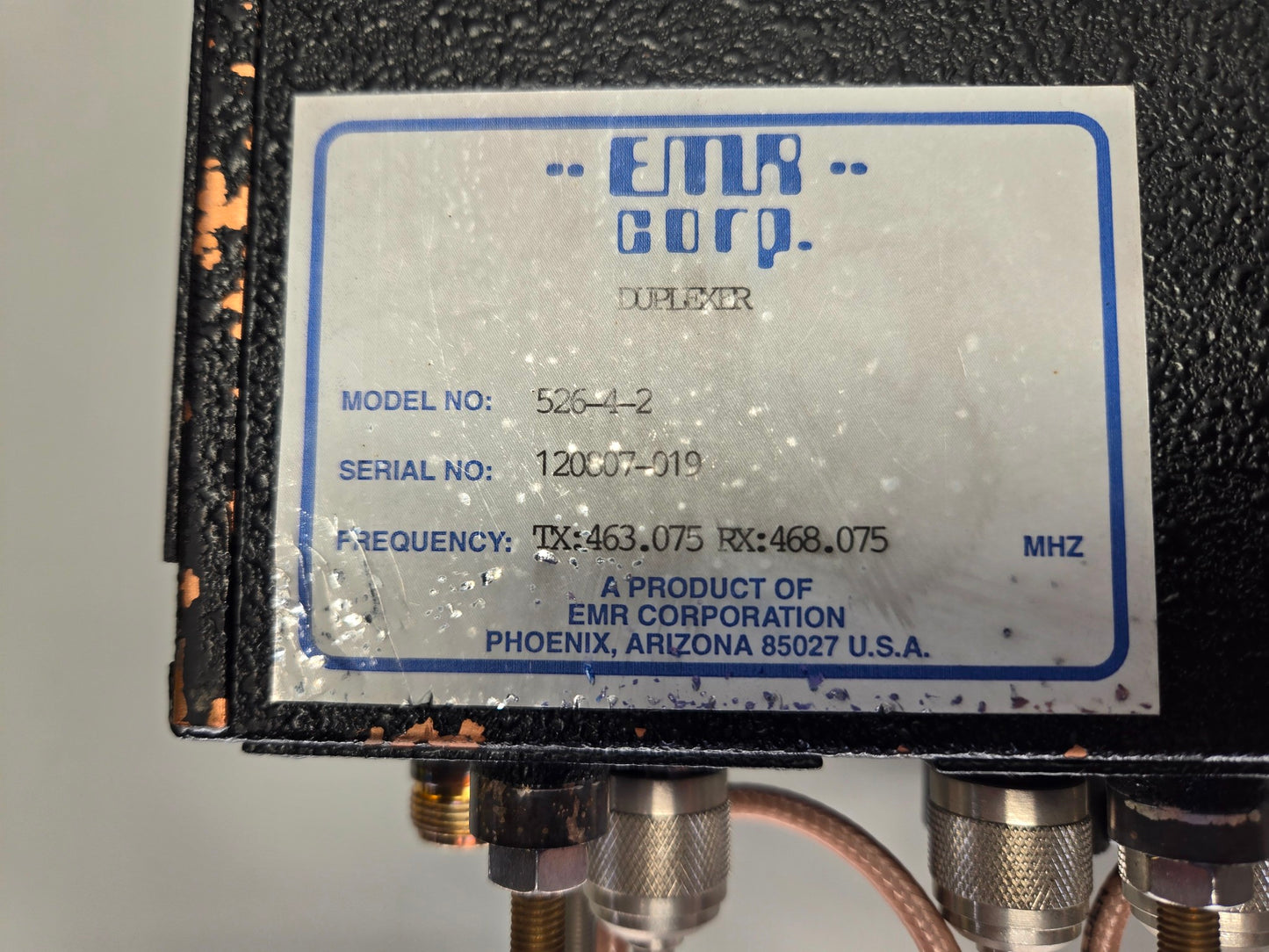EMR CORP DUPLEXER 435-470 MHz (526-4-2)