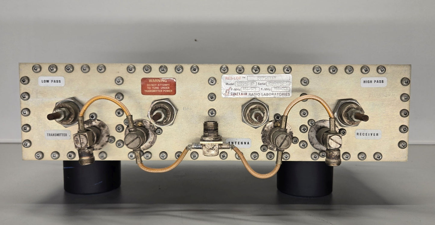 SINCLAIR RES-LOK 4-CAVITY DUPLEXER 406-512 MHz (Q3220E-SP)