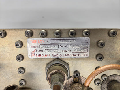 SINCLAIR RES-LOK 4-CAVITY DUPLEXER 406-512 MHz (Q3220E-SP)