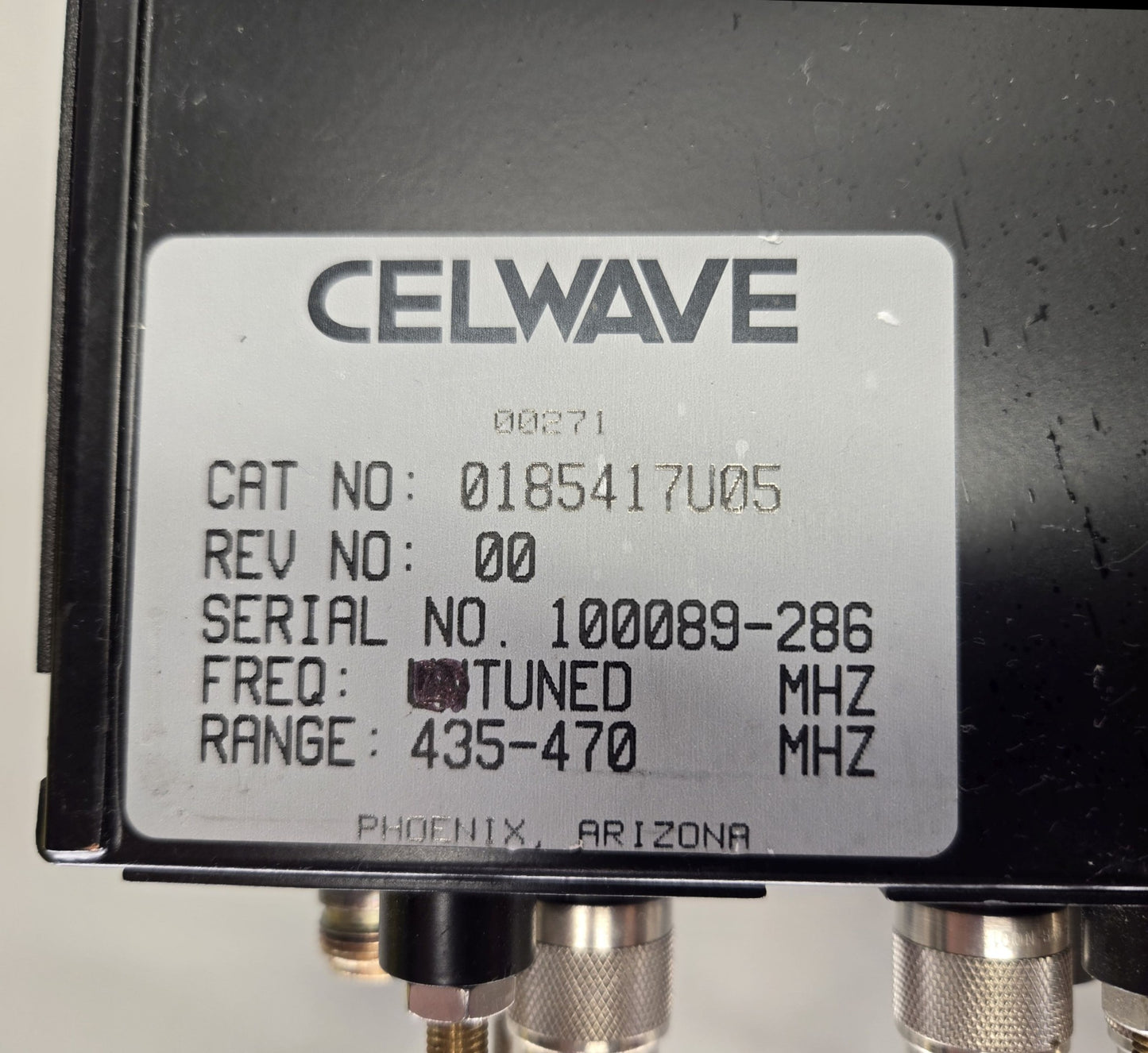CELWAVE/RFS/MOTOROLA 6-CAVITY DUPLEXER 435-470Mhz (01854174U05)