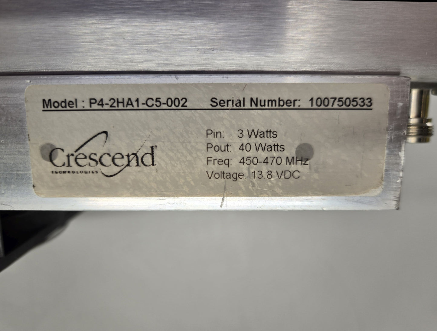 Crescend Technologies In-line P.A. 162-174 MHz P10-10EB1-C5-001