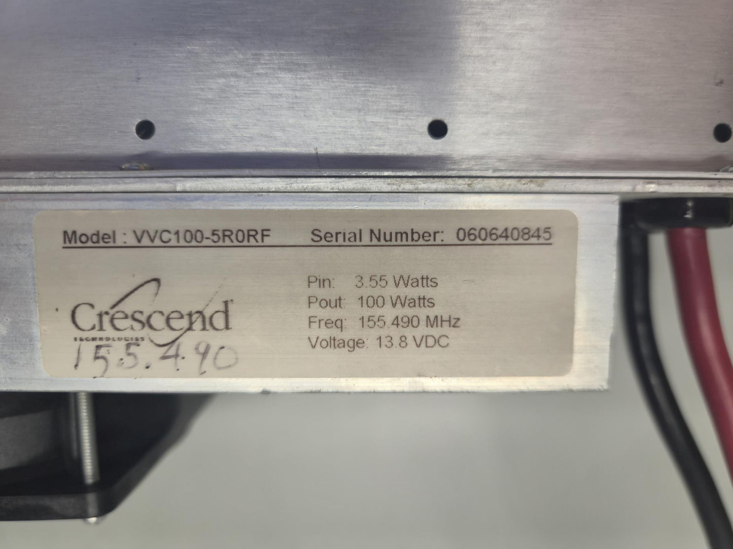 CRESCEND TECHNOLOGIES VHF IN-LINE P.A., 155.490 MHz (VVC100-5R0RF)