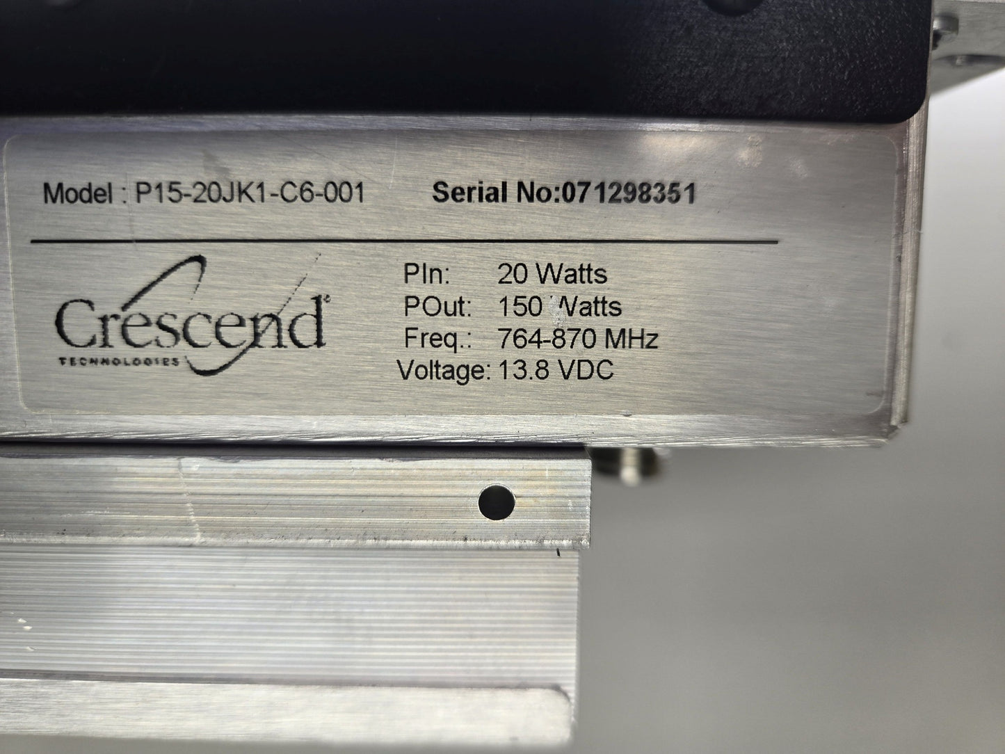CRESCEND TECHNOLOGIES IN-LINE P.A., 764-870 MHz (P15-20JK1-C6-001)