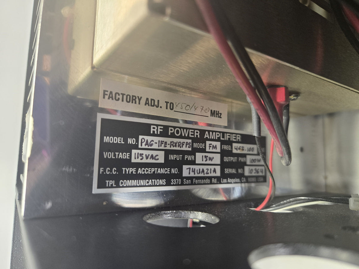TPL COMMUNICATIONS RXR SERIES (PA6-1FE-RXRFPS) 450-512 MHz IN-LINE P.A.