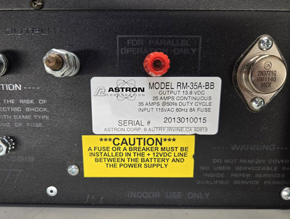 Astron RM-35A-BB Power Supply with Battery Backup