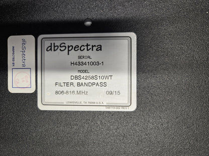dbSpectra DBS4258S10WT (806-816MHz) bandpass-window receive filter
