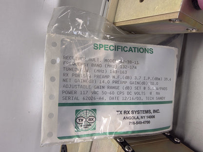 BTG TXRX SYSTEMS RECEIVE MULTICOUPLER 132-174Mhz (42-38-11)