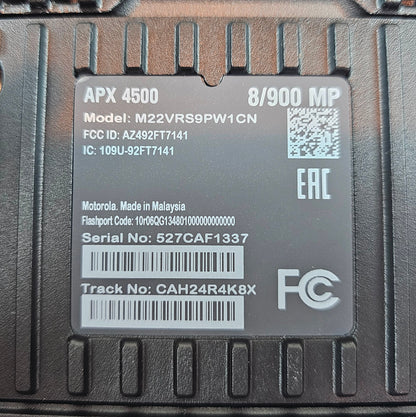 Motorola APX4500 800/900 MHz 512ch 35W M22VRS9PW1CN Dash Mount
