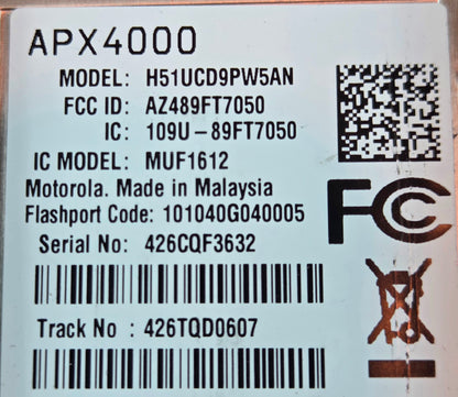 Motorola Portable APX 4000 7/800 MHz 763-870 MHz 512ch 2.5W Single