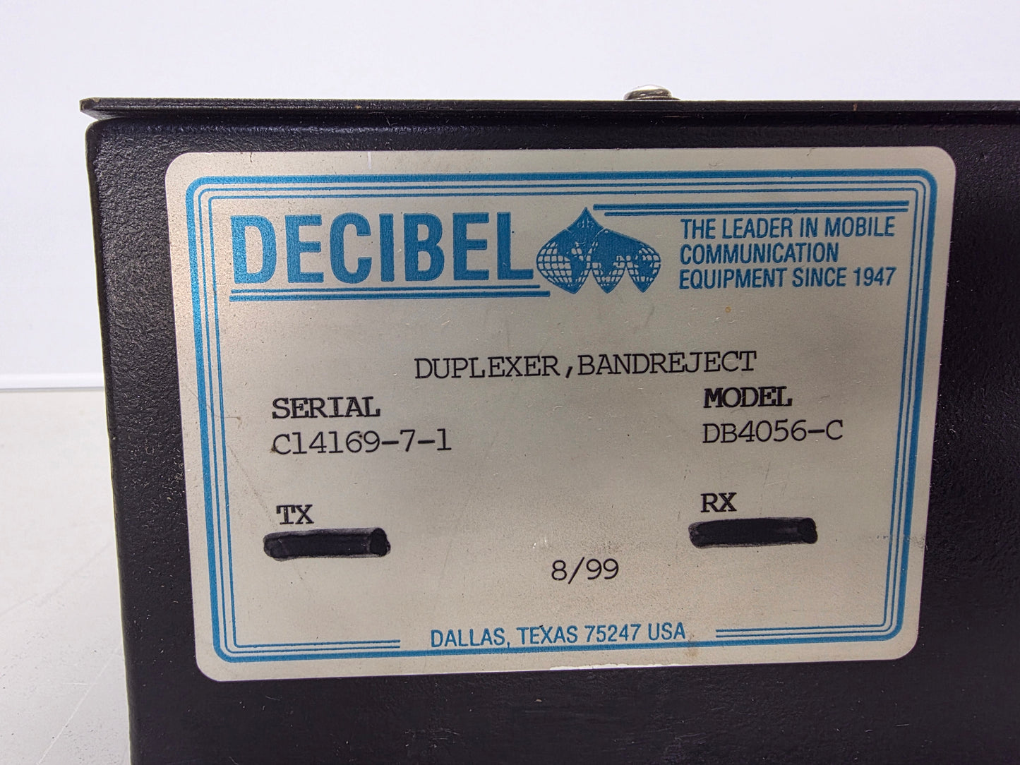 Decibel VHF Notch Duplexer (150-162 MHz) Model number:DB4056-C