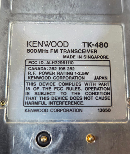 Kenwood Portable TK-480 800 851-870 Mhz 2.5W