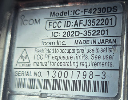 Icom Portable IC-F4230 UHF 400-470 Mhz 128ch 4W