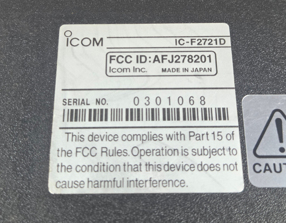 Icom Mobile IC-F2721D 01 UHF 400-470 Mhz 256ch 45W Display