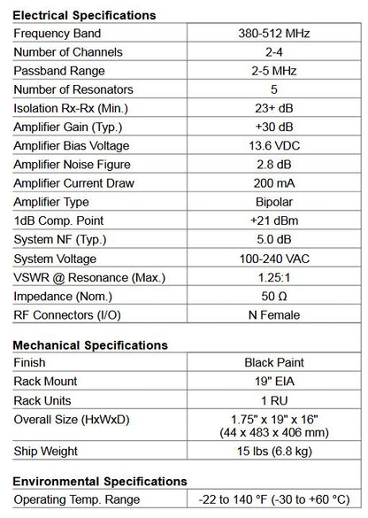 EMR CORP RX MULTICOUPLER 300-512 MHz (25108-1/P-5)