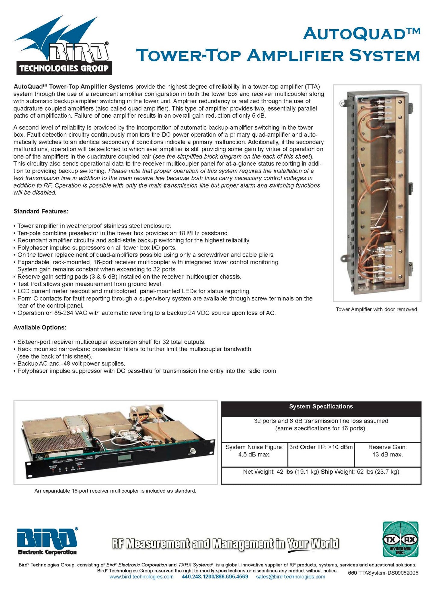 BTG TX RX SYSTEMS 800 MHz RX MULTICOUPLER (DDF1002A)