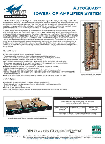BTG TX RX SYSTEMS 800 MHz RX MULTICOUPLER (DDF1002A)